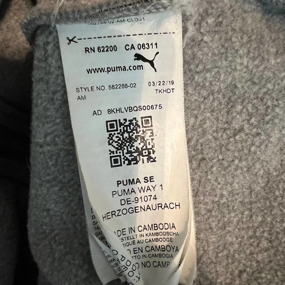 PUMA Full Zip Fleece Track Jacket Grey Size Small - Picture 10 of 14